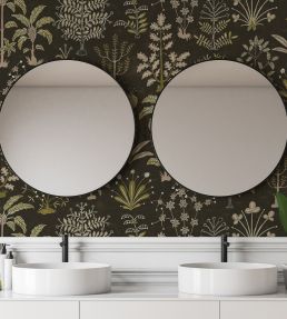 Cynthia Wallpaper by Josephine Munsey Black and Olive