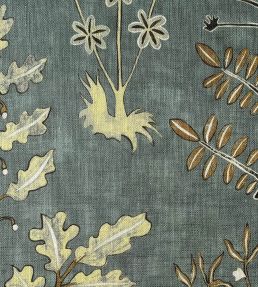 Cynthia Fabric by Josephine Munsey Mid Blue and Olive