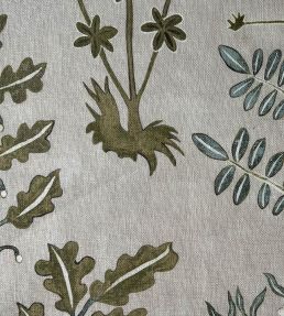 Cynthia Fabric by Josephine Munsey Stone / Light Blue and Olive
