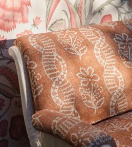 Dabu Stripe Fabric by Zoffany Wedgwood Blue