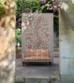 Dabu Stripe Fabric by Zoffany Wedgwood Blue