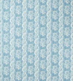 Dabu Stripe Fabric by Zoffany Wedgwood Blue