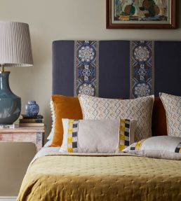 Dacca Cushion 55 x 55cm by James Hare Grey/Gold