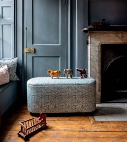 Dacha Fabric by Volga Linen Teal/Oyster