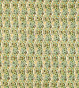 Daffodil Fabric by Morris & Co Cove Blue/Chocolate