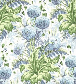 Dahlia Wallpaper by Anna French Sky on White