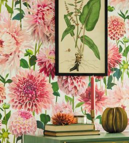 Dahlia Wallpaper by Harlequin Blossom / Emerald / New Beginnings