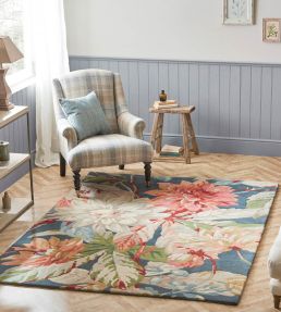 Sanderson Dahlia & Rosehip rug Teal 050608-140200 Teal