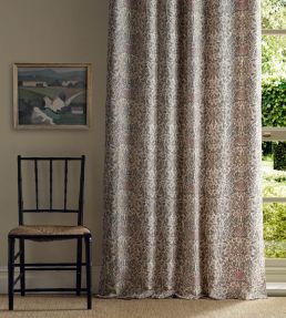 Daisy & Oak Warp Print Fabric by Morris & Co Chestnut/Primrose