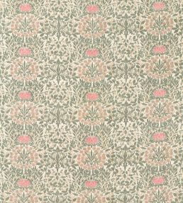 Daisy & Oak Warp Print Fabric by Morris & Co Forest/Rose