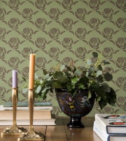 Daisy Wallpaper by Langelid Von Bromssen Arbour Green