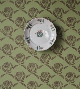 Daisy Wallpaper by Langelid Von Bromssen Arbour Green