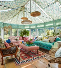 Daisy Trellis Fabric by Harlequin Emerald/Pearl