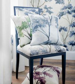 Dalton Fabric by Anna French Grey and Spa Blue