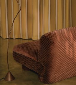 Damask Checks Fabric by JORO N4-Chocolate