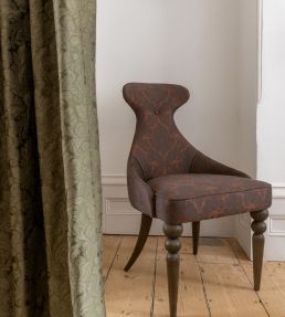 Damask Orlando Fabric by Marvic Chestnut