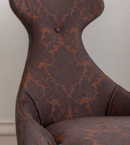 Damask Orlando Fabric by Marvic Chestnut