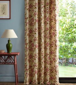 Damson Blossom Fabric by Sanderson Madder/Olive