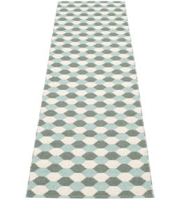 Pappelina Dana Runner rug Army/Pale Turquoise/Vanilla DN1G725 Army/Pale Turquoise/Vanilla