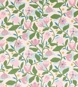 Dancing Daisies Print Fabric by Scion Lilac