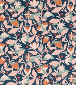 Dancing Daisies Print Fabric by Scion Midnight