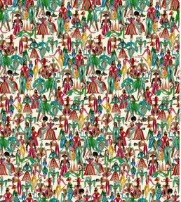 Dancing Parade Wallpaper by Christopher Farr Cloth Fuchsia