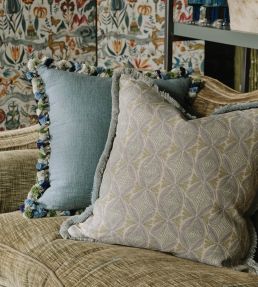Dancing Vines Fabric by Christopher Farr Cloth Aqua