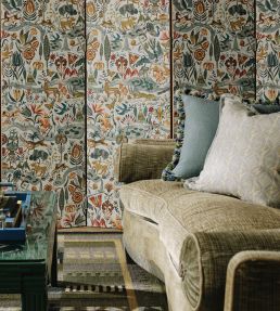 Dancing Vines Fabric by Christopher Farr Cloth Aqua