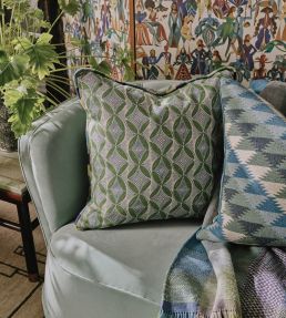 Dancing Vines Fabric by Christopher Farr Cloth Green