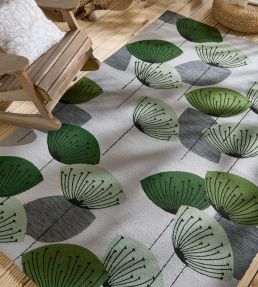 Dandelion Clocks Rug by Sanderson Botanical Green