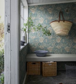 Daphne Wallpaper by Sandberg Misty Blue
