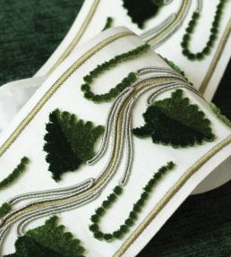 Daphne Velvet Border Trimming by Samuel & Sons Forest