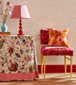 Dappled Leaf Velvet Fabric by Harlequin Amber/Rose