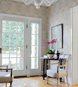 Darcey Damask Wallpaper by Anna French Beige