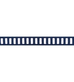Dash Tape Trimming by Thibaut White on Navy