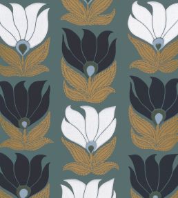 Dauphine Wallpaper by Casamance Vert De Gris / Dore