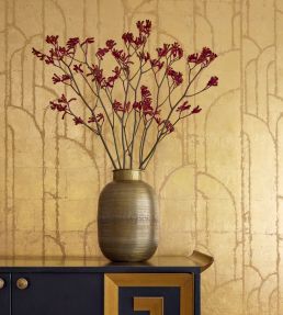 Deco Moon Wallpaper by Thibaut Silver