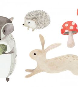 Decor Pre-Encolle Animals Forest Mural by Casadeco Naturel
