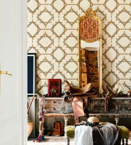 Decorative Harness Wallpaper by MINDTHEGAP Burgundy