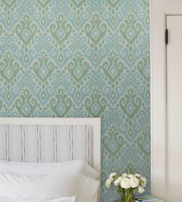 Dedra Damask Wallpaper by Schumacher Yellow & Stone