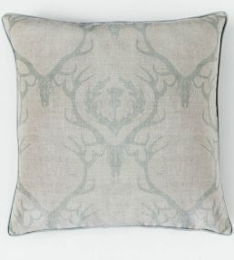 Deer Damask Cushion 60 x 60cm by Barneby Gates Duck egg