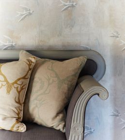 Deer Damask Cushion 60 x 60cm by Barneby Gates Gold