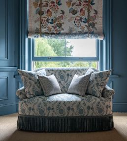Delfyn Paisley Fabric by Ian Sanderson Teal