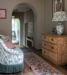Delfyn Paisley Fabric by Ian Sanderson Teal