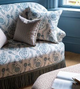 Delfyn Paisley Fabric by Ian Sanderson Teal