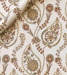 Delfyn Paisley Fabric by Ian Sanderson Sorrel