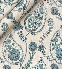 Delfyn Paisley Fabric by Ian Sanderson Teal
