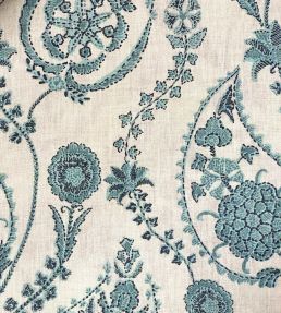 Delfyn Paisley Fabric by Ian Sanderson Teal