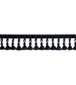 Delicat Silk Tassel Fringe Trimming by Samuel & Sons Onyx