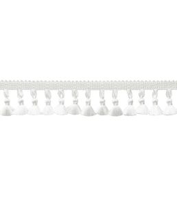 Delicat Silk Tassel Fringe Trimming by Samuel & Sons White